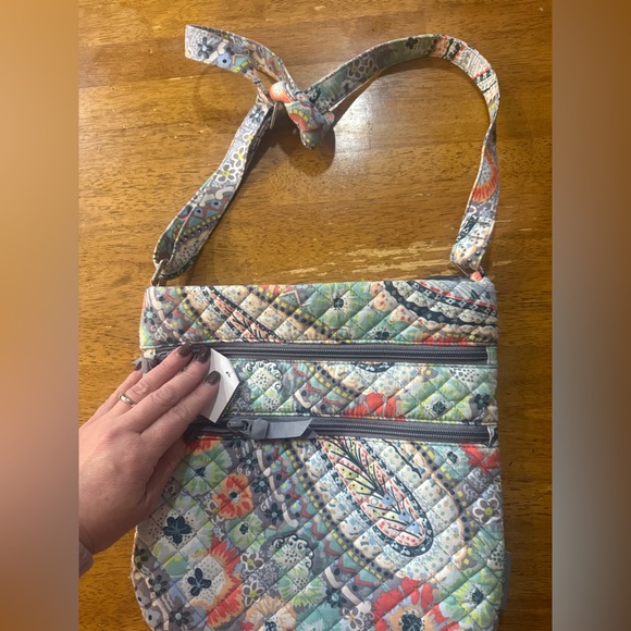 Vera Bradley multi-compartment travel crossbody bag in Citrus Paisley pattern - Picture 13 of 14